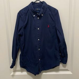 Ralph Lauren boys navy blue button down size 7
